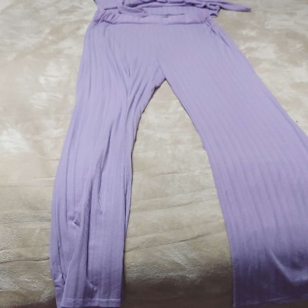 Lavender Ribbed Lounge Set - Picture 4 of 4